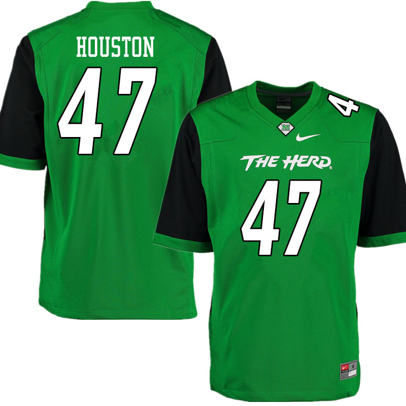 Men #47 Cecil Houston Marshall Thundering Herd College Football Jerseys Sale-Gren - Click Image to Close